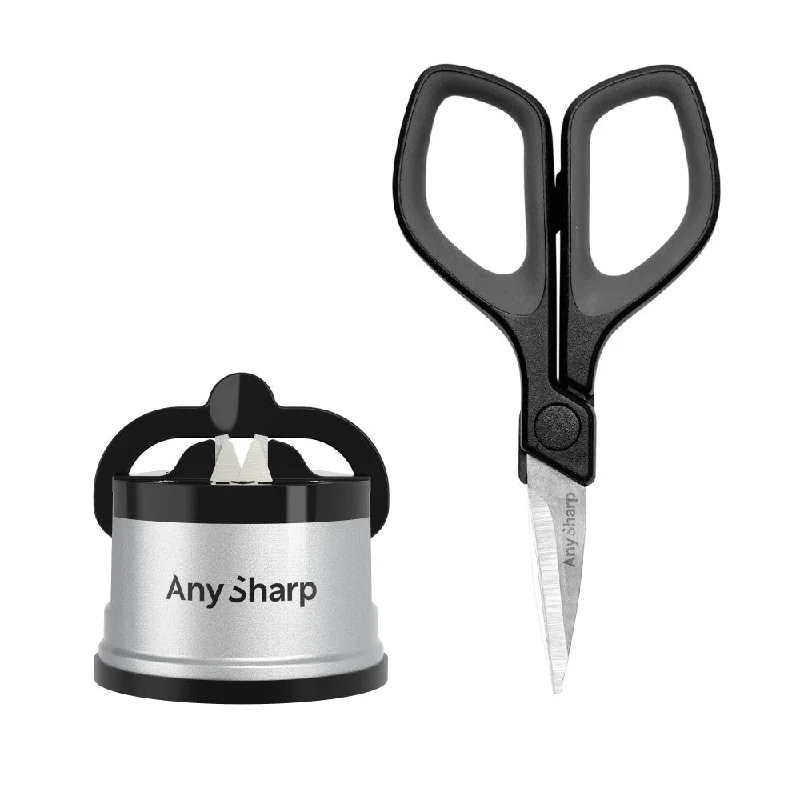 AnySharp Silver Sharpener & Mini Scissors Set