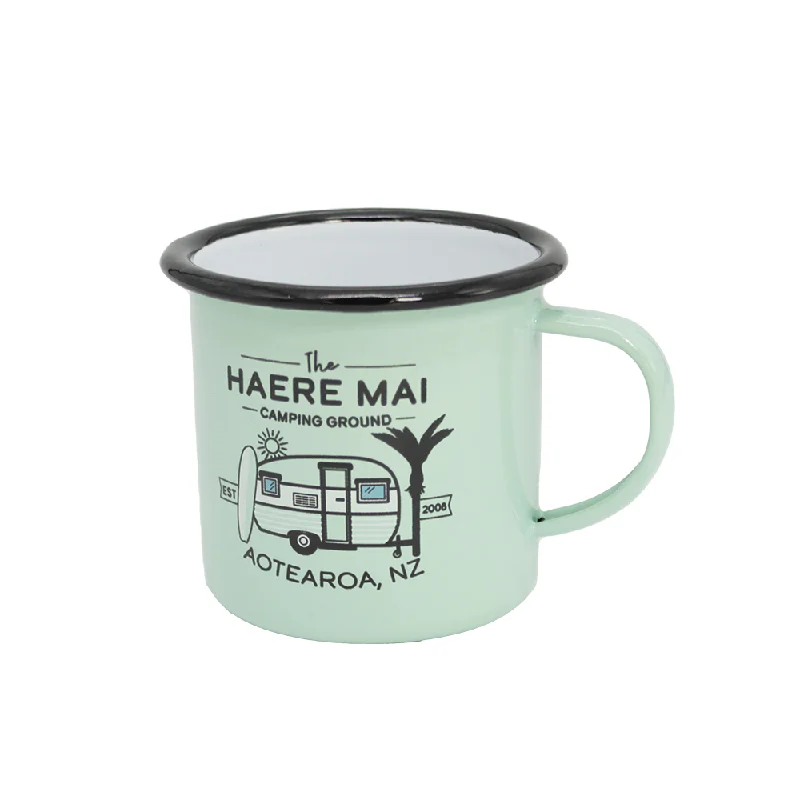 Moana Road Haere Mai Camping Ground Enamel Mug Mint