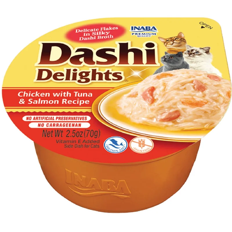 DASHI Delights za mačke, čorba s komadima piletine, tunjevine i lososa, 70g