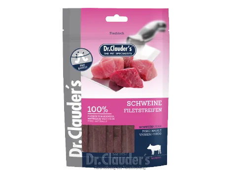  -Cost-effective dog foodDr Clauder's Pork Filet Strips, 80g