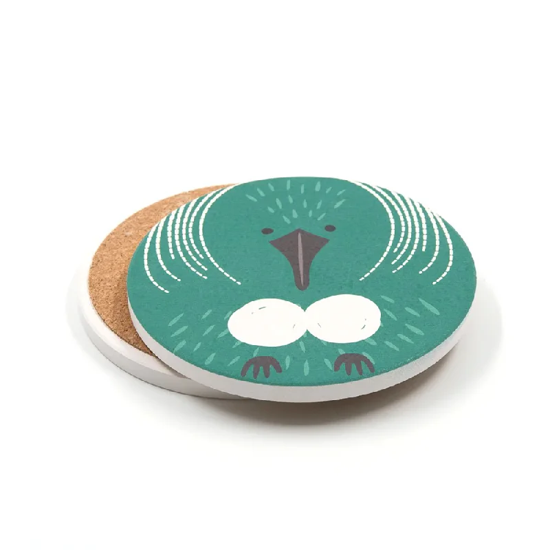 100% NZ Ceramic Coaster Cuties Tūī