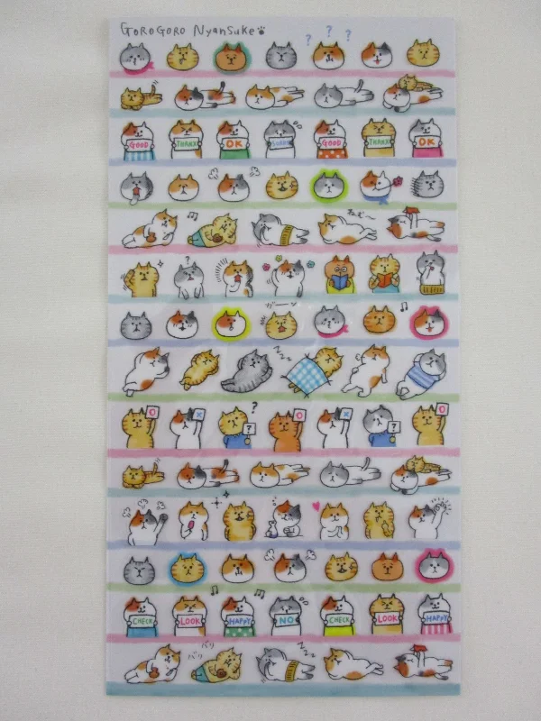 Cute Kawaii Mind Wave Cat Nap Happy Day Sticker Sheet - for Journal Planner Craft