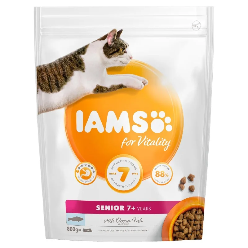    - How is Bricky cat food?  IAMS for Vitality Senior Cat Food With Ocean Fish 800g