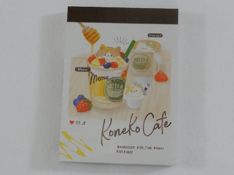 Cute Kawaii Koneko Cafe Cat Love It Mini Notepad / Memo Pad - F - Stationery Design Writing Collection