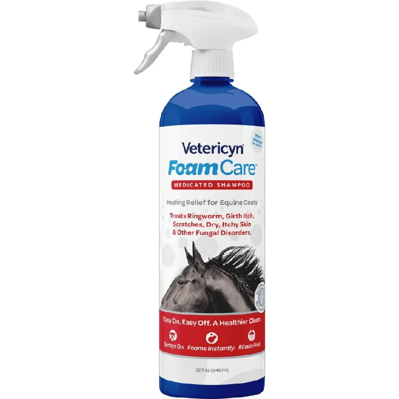 Pet conditioner: used to care for pet hair,VETERICYN FOAMCARE MEDICATED EQUINE SHAMPOO (32 OZ)