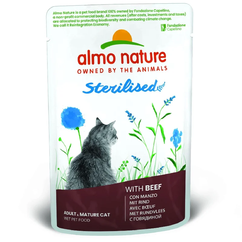 ALMO NATURE Holistic kesica za mačke Sterilised, Govedina, 70g