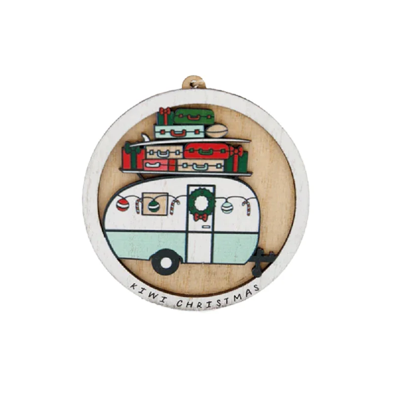 Moana Road Wooden Christmas Decoration Caravan