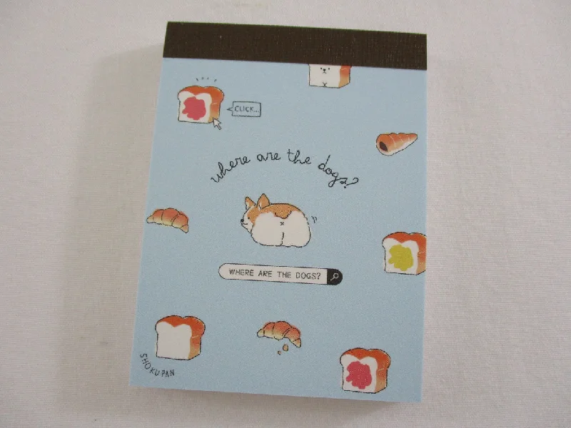 Cute Kawaii Q-Lia Where are the Dogs Bread Mini Notepad / Memo Pad - Stationery Design Writing Collection