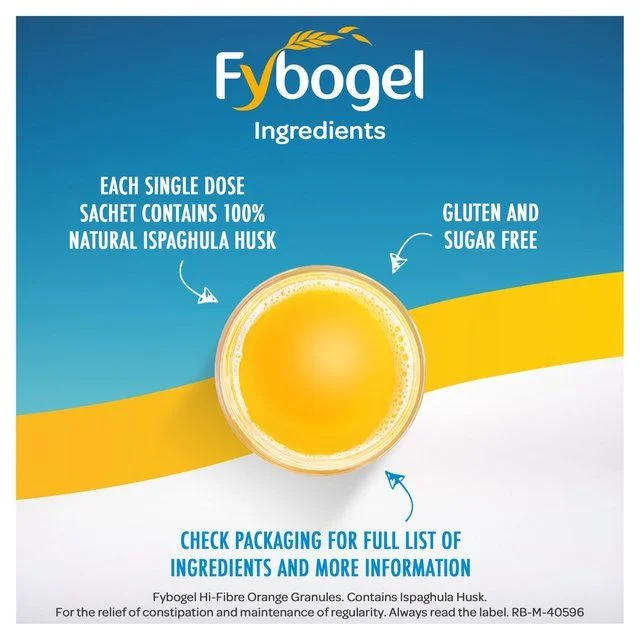 Fybogel Hi Fibre Orange Constipation Relief   10 per pack