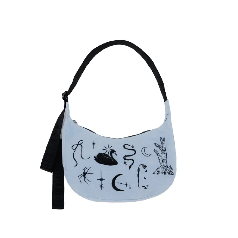 Baggu Small Nylon Crescent Bag Embroidered Ballet Icons