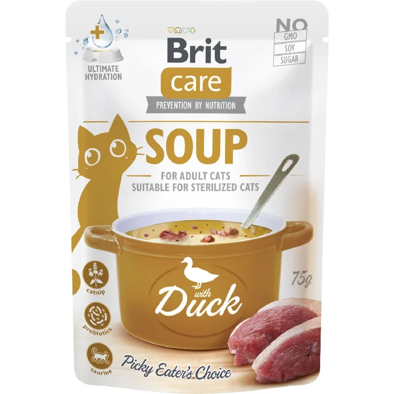 BRIT CARE Soup, ukusna supa za probirljive mačke, s pačetinom, 75g