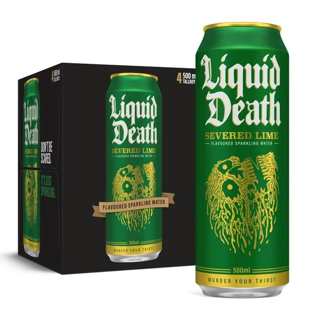 Liquid Death Severed Lime Sparkling Water   4 x 500ml