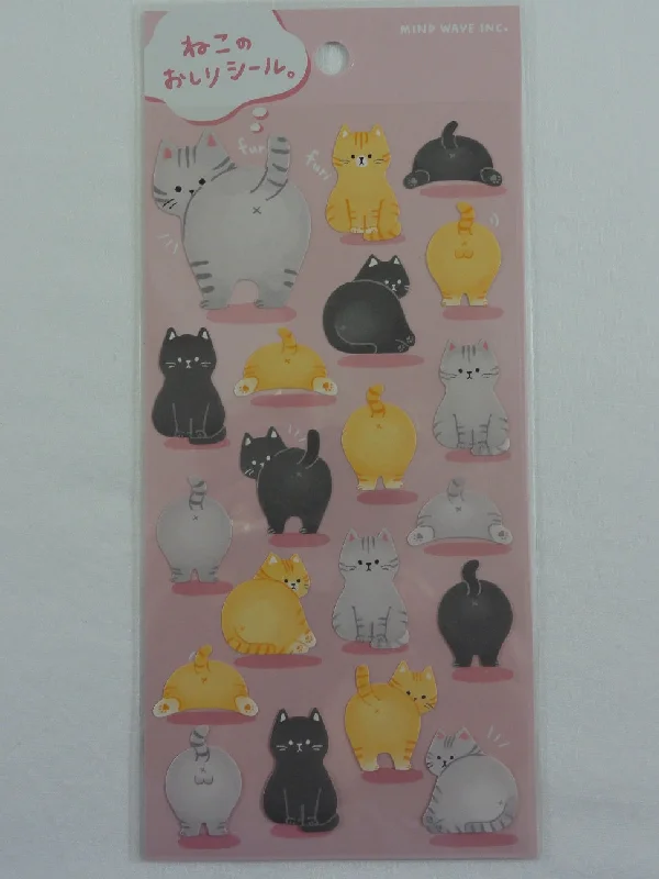 Cute Kawaii Mind Wave Cat Feline Sticker Sheet - for Journal Planner Craft Scrapbook Notebook Organizer