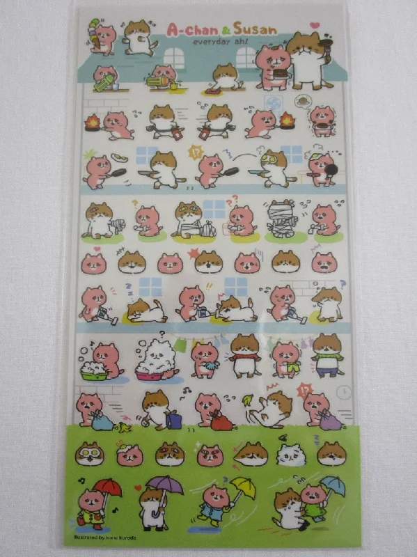 Cute Kawaii Mind Wave Cat Everyday Bad and Good Days Sticker Sheet - for Journal Planner Craft