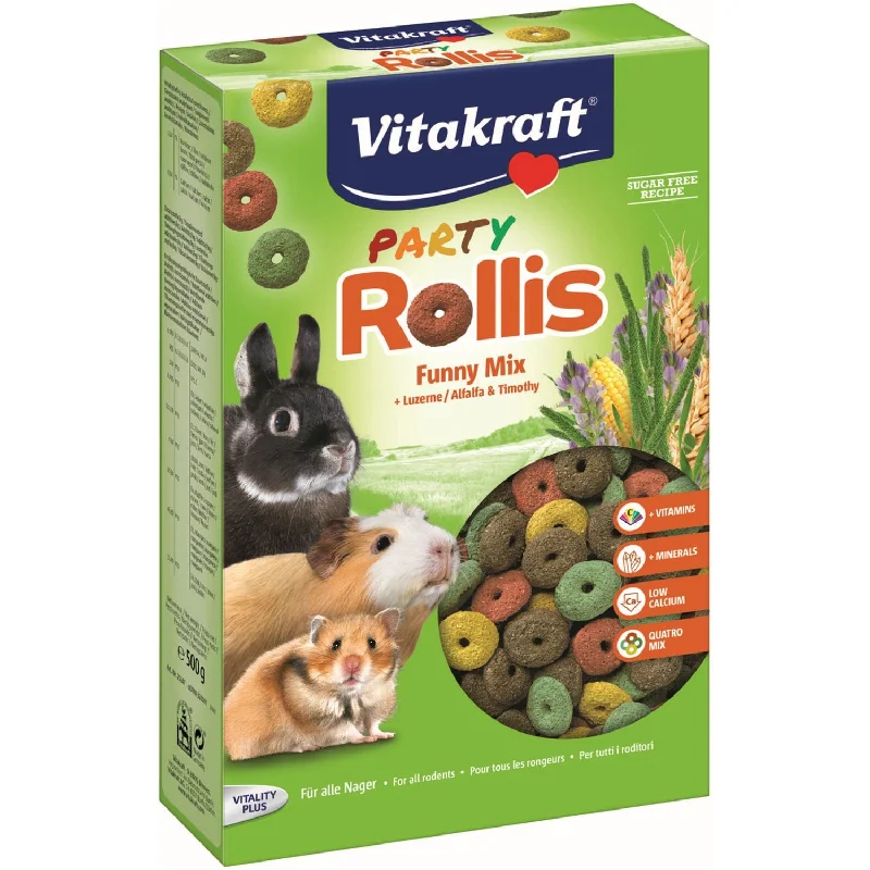 VITAKRAFT Party Rollis poslastica za glodare, s alfa-alfa i timothy senom, 500g