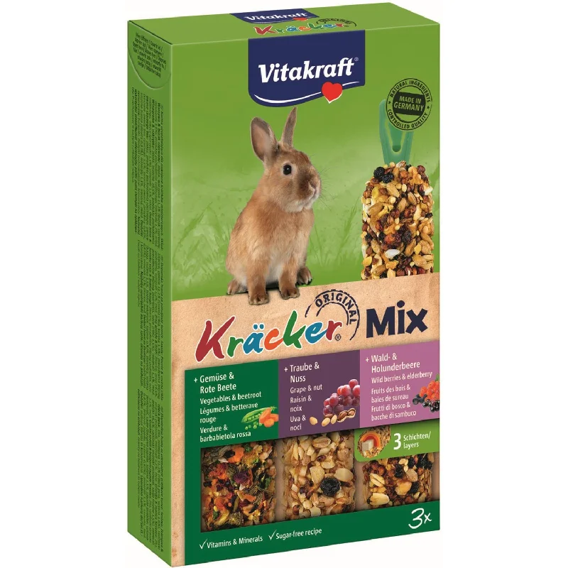 VITAKRAFT Krcker štapići za patuljaste kuniće, mix voća i povrća, 3kom, 168g