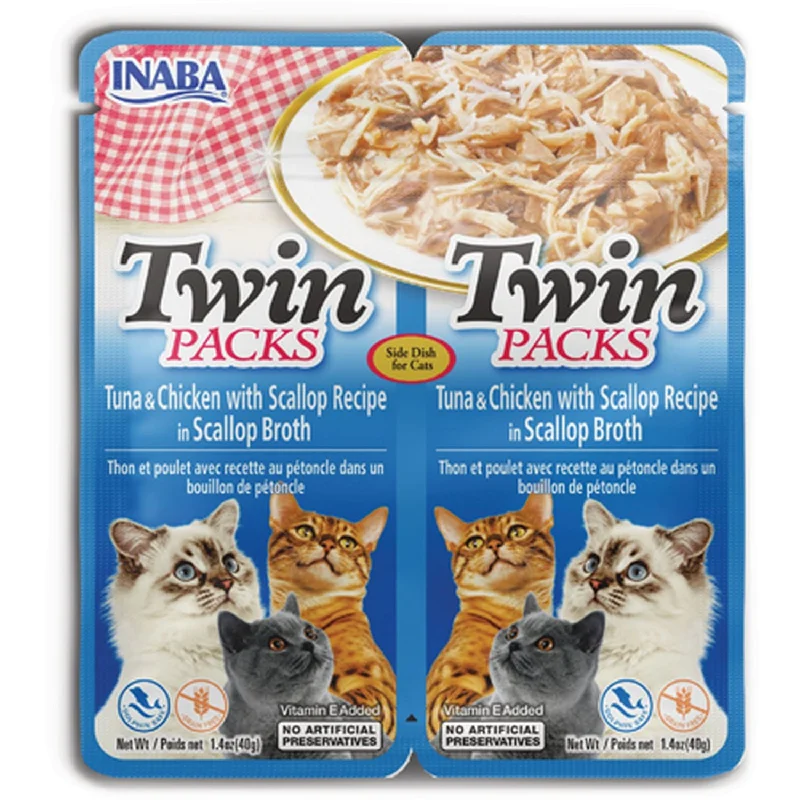 TWIN Packs za mačke, tunjevina i piletina s školjkama u želeu od školjki, 2x40g