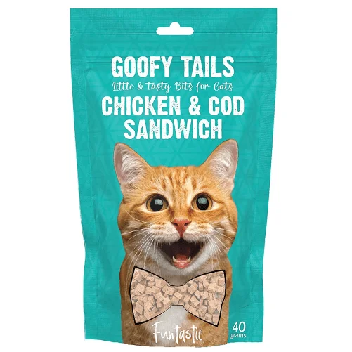 6. **Dog collar is luminous and reflective**Goofy Tails Chicken & COD Sandwich Cat Treats