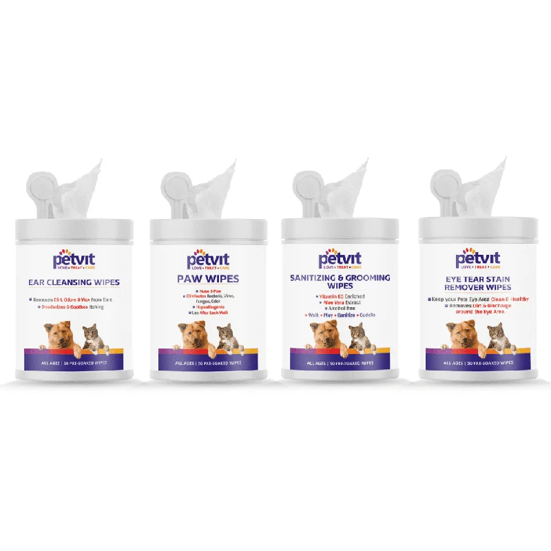 7. **Pet clothes are thickened in winter**Petvit Combo Wipes for Dogs and Cats (Eye+Nose & Paw+Grooming+Ear)